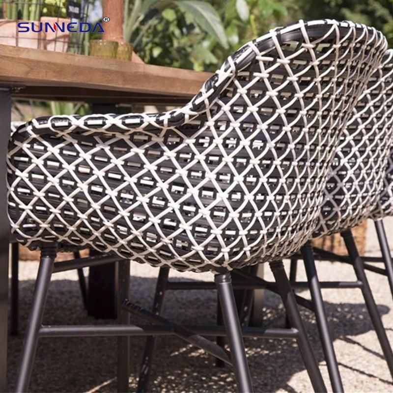 Outdoor Leisure Patio Rattan Dining Table Set Chair