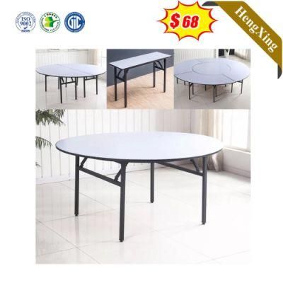 Simple Modern Design Banquet Wedding Event Round Folding Dining Table Wooden Outdoor Chinese Restaurant Dining Home Furniture