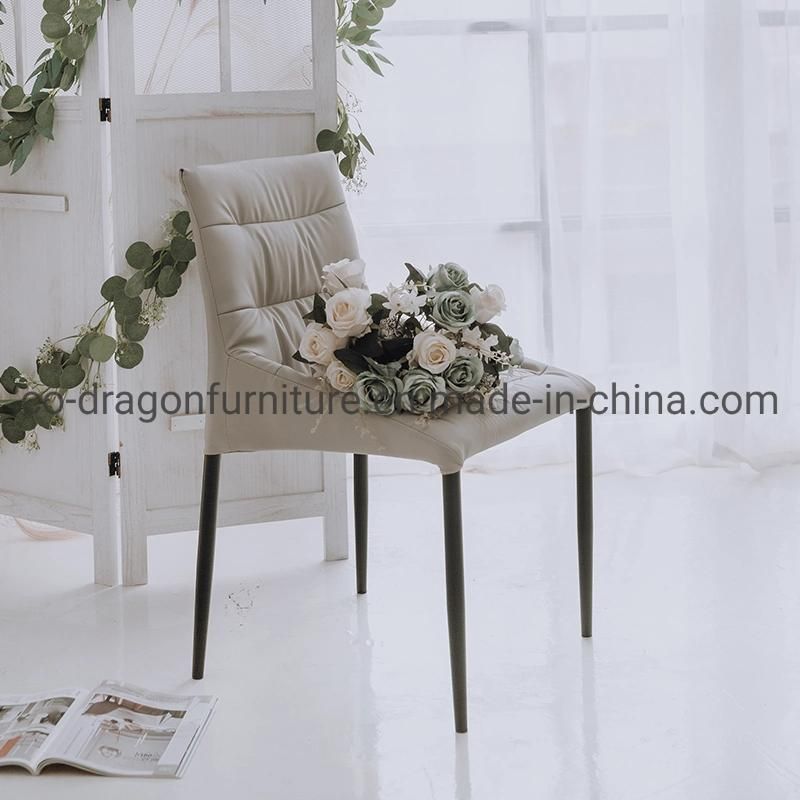 Modern Luxury Home Furniture Metal Legs Dining Chair with Leather