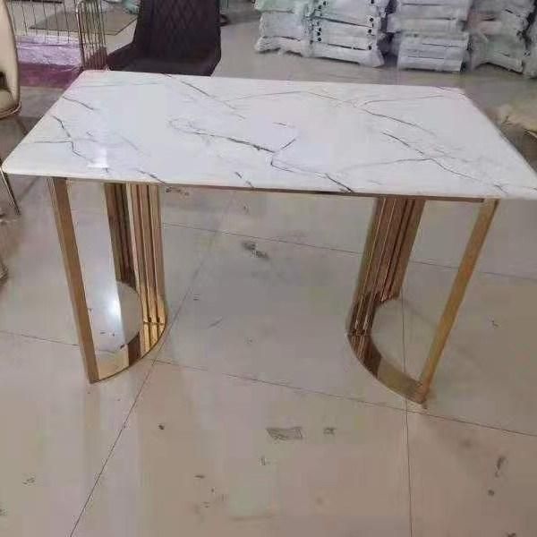 Rectangular Modern Marble Top Dining Table Can Be Customized