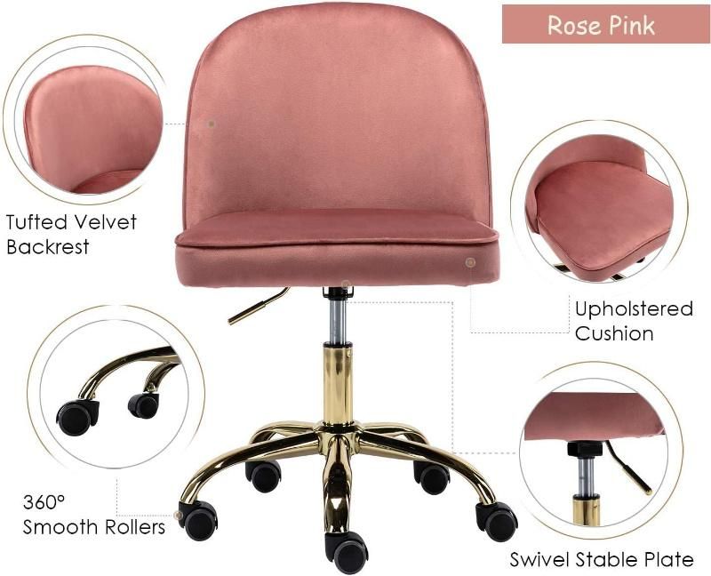 Wholesale Home Furniture Colorful Computer Chair Armless Design for Small Home Height Adjustment Home Office Chair