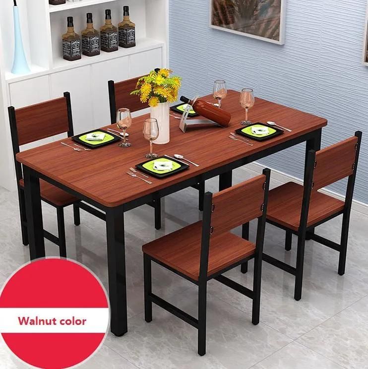 Stylish, Simple and Affordable Restaurant with Wooden Table and Four Chairs