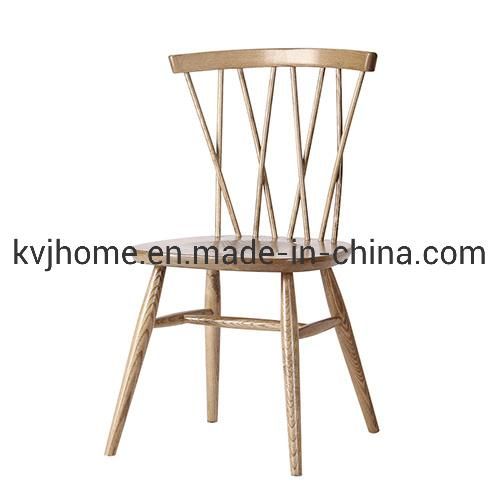 Kvj-9015 European Ash Windsor Solid Wood Elegant Dining Chair