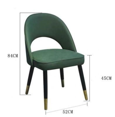 New Design Hot Sale Luxury Dining Room Furniture Black Velvet Fabric Dining Chairs with Powder Coating Legs