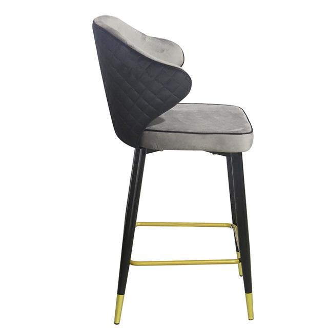 Modern Plush Velvet American High Bar Chair