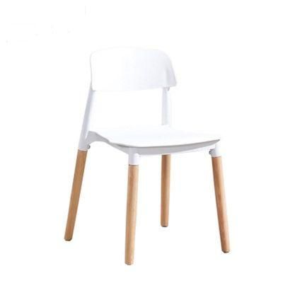 Hot New Restaurant Furniture PP Material Backrest Wooden Chair Leg Dining Chair