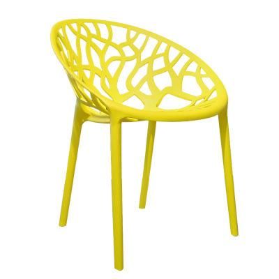 Wholesale Amazon Hot Sale Outdoor Modern Design PP Restaurant Yellow Cafe Plastic Chair