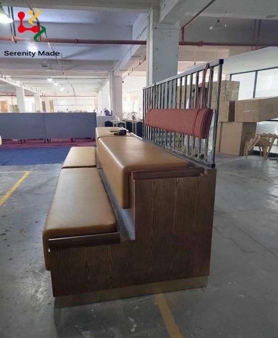 Commercial Furniture Custom Made PU Booth Sofa Hotel Lobby Leather Restaurant Booth Seating Waiting Sofa Booth Seating Bench