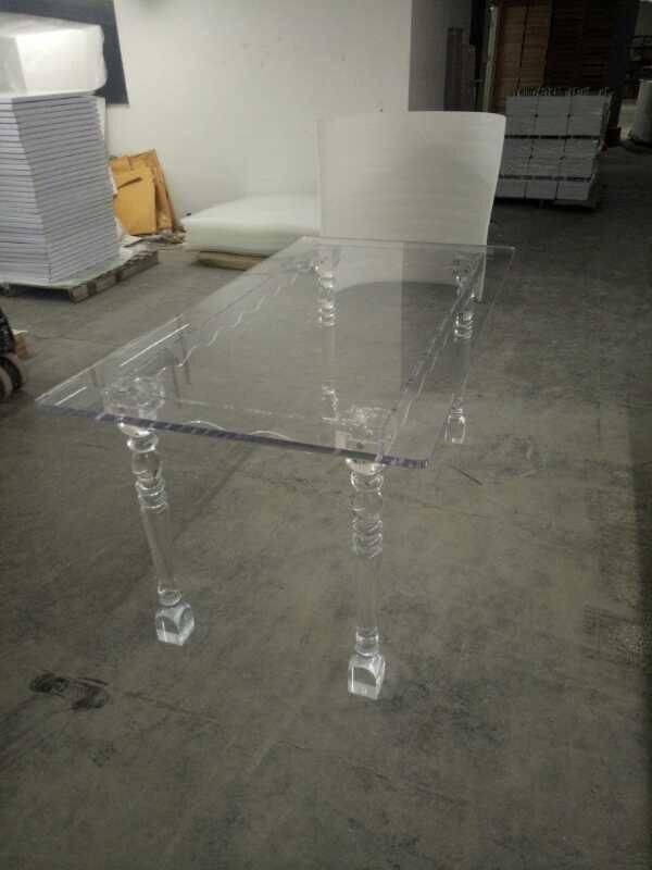 Custom Clear Modern Rectangular/ Square/Round Acrylic Furniture Wedding Dining Table