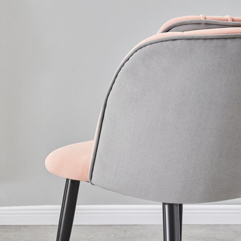 Pink Velvet Upholstered Modern Dining Room Chair for Restaurant