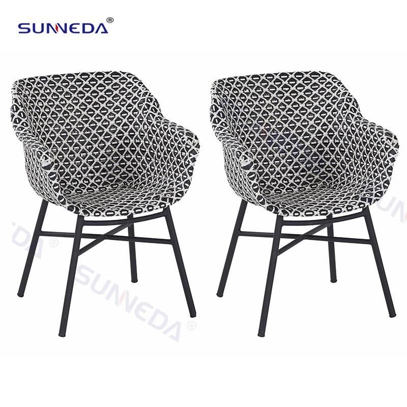 Modern Style Rattan Chair Garden Patio Dining Table Set