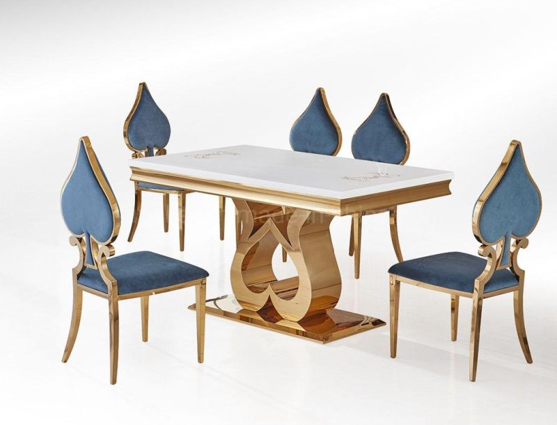 New Wedding Ideas Furniture Gold Poker Hearts Backrest Dining Chair