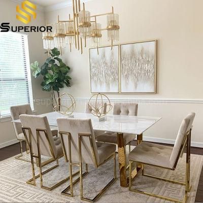 Modern Home Furniture Long Dining Table for 6 Seat Chairs