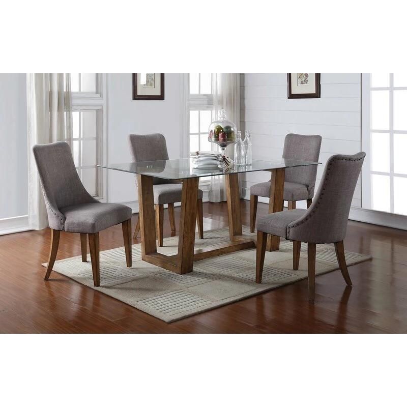 Free Sample Italian Furniture Cafe Table Dining Round Dining Table Set Glass Modern