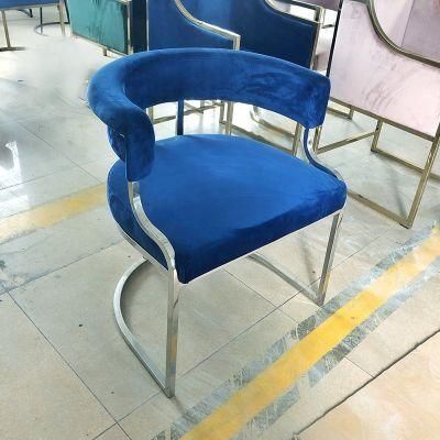 High-Quality Artificial Manufacturing Wholesale Metal Feet Short Italian Flannel Single Leisure Sofa Dining Chairs