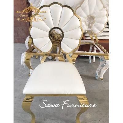 Wholesale Popular Used Bride and Groom Gold Stainless Steel Chair