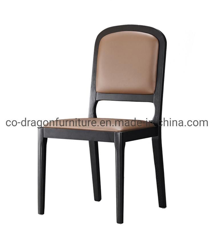 Wood Furniture Simple Dining Chair Set with Leather Software