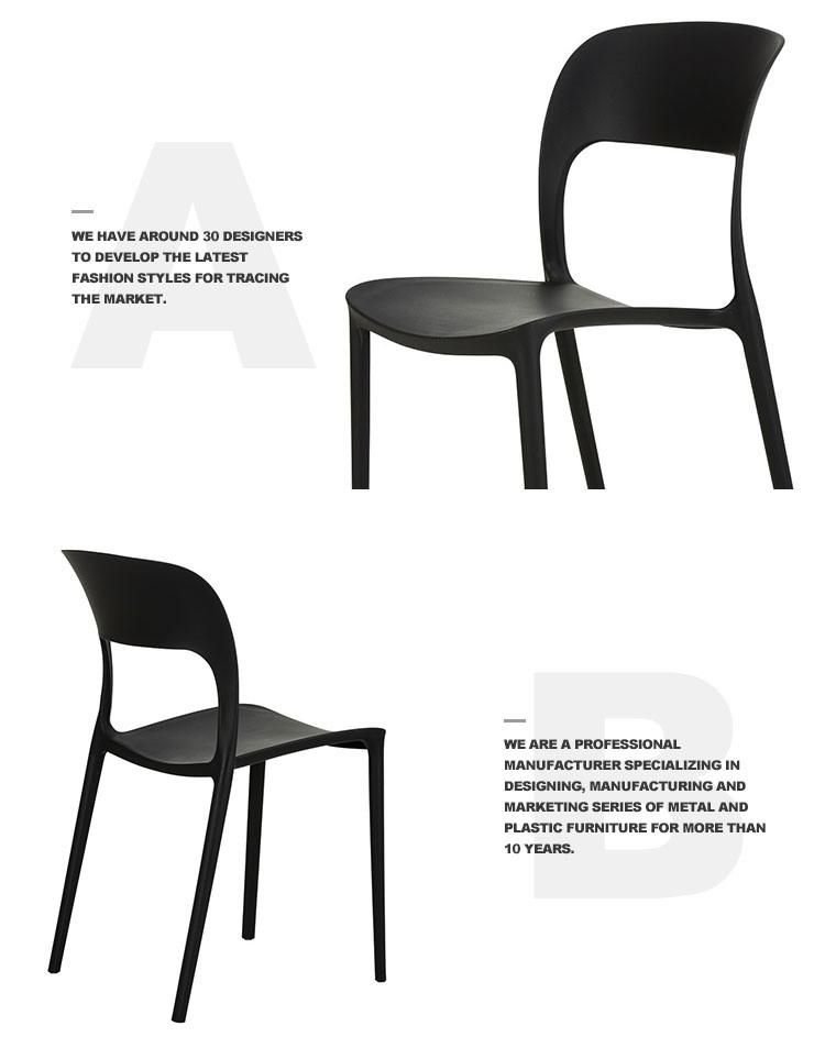 Modern Style Solid Color Plastic Backrest Chair Simple Design Restaurant Suitable Plastic Chair