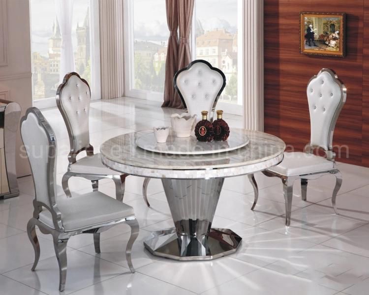 2020 New Arrival Stainless Steel Large Dining Room Marble Table