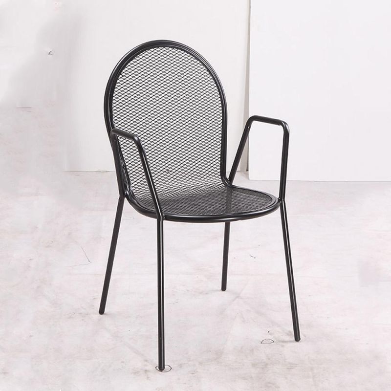 USA Market Grilled Restaurant Dining Room Steel Furniture Outdoor Iron Mesh Chair