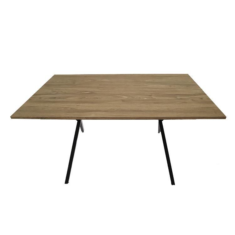 2021 New Design Custom Nordic Style Modern Coffee Restaurant Metal Legs MDF Table Top Rectangle Dining Table and Chair Set