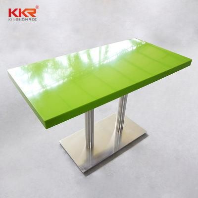 Acrylic Solid Surface Long Narrow Counter Height Bar Table Dining Room Sets One Table with 6 Chairs