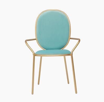 New Design Modern Velvet Seat Armrest Dining Chair