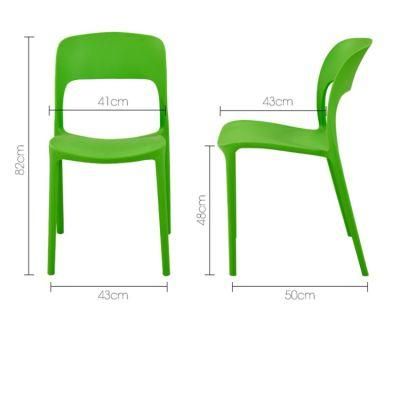 Promotion Green Color Plastic Resin Chair Restaurant Dining Room Chair Coffee Shop Leisure Chair