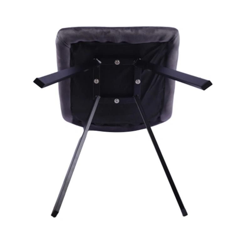 High Quality Velvet with Metal Legs in Black Restaurant Crystal Wedding Modern Chair