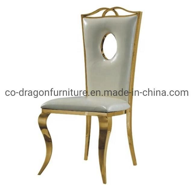 High Quality Wedding Furniture Metal Leather Stainless Steel Dining Chair