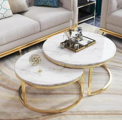 Restaurant Modern Cafe Round Metallic Leisure Coffee Tables