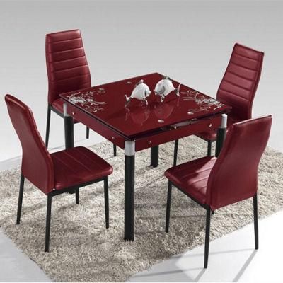 Hot Sale Different Colors Optional PU Leather Dining Chair with Chrome Metal Tube Legs