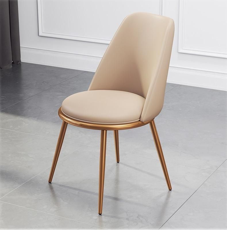 Faux Leather Room Chair Rose Gold Dining Chair