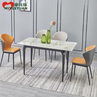 European Style Dining Room Furniture Round Marble Dinner Table