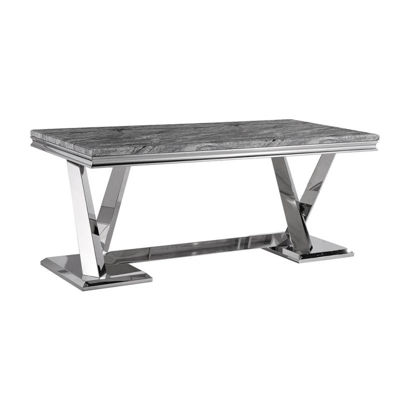 Luxury Marble Top Stainless Steel Restaurant Dining Table