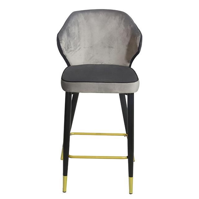 Italian Modern Plush Velvet High Bar Chair