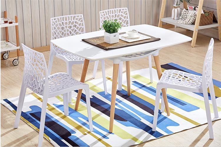 Armless Stackable Plastic PP Dining Room Chair Famous Modern Style Stackable Blue Designer Plastic Chair