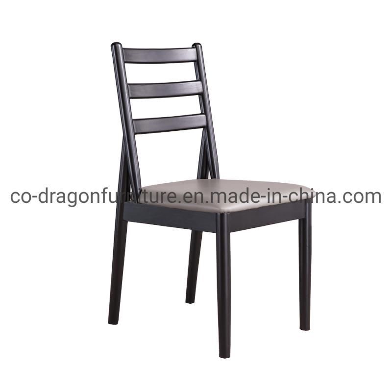 Modern Black Wooden Home Furnitre Leather Software Dining Chair Sets