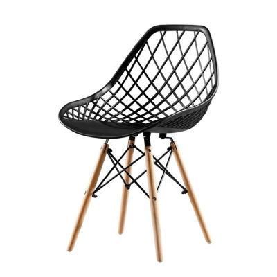 Modern Furniture Restaurant Plastic Dining Chair Nordic EMS Chair with Classic Wood Legs