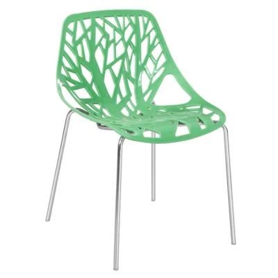 White Modern Dining Chair Seat Plastic Chair with Metal Legs High Quality Colorful PP Hot Sale Black Dining Room Furniture