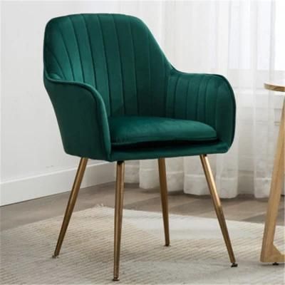 Wholesale Green Velvet Chair Fabric Design Dining Furniture Restaurant Armchair Velvet Upholstered Dining Chair Modern