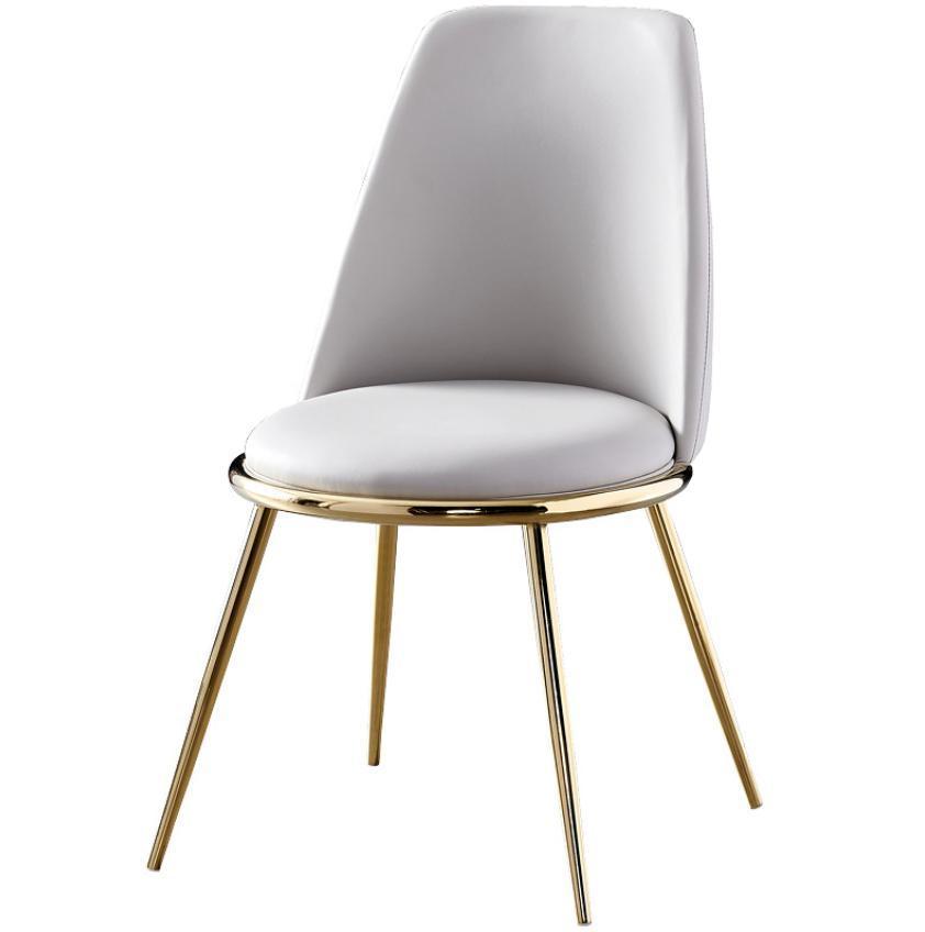 Europea Style Round Seat Dining Chair with Gold Plated Legs