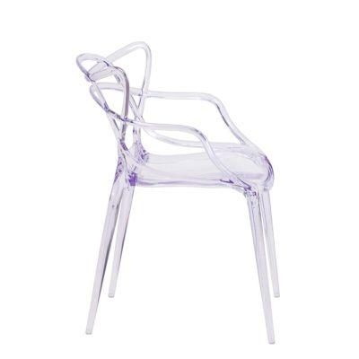 Amazon Hot Sale Stackable Removable Crystal Ghost Chairs Hotel Transparent Plastic Clear Acrylic Dining Chair for Wedding