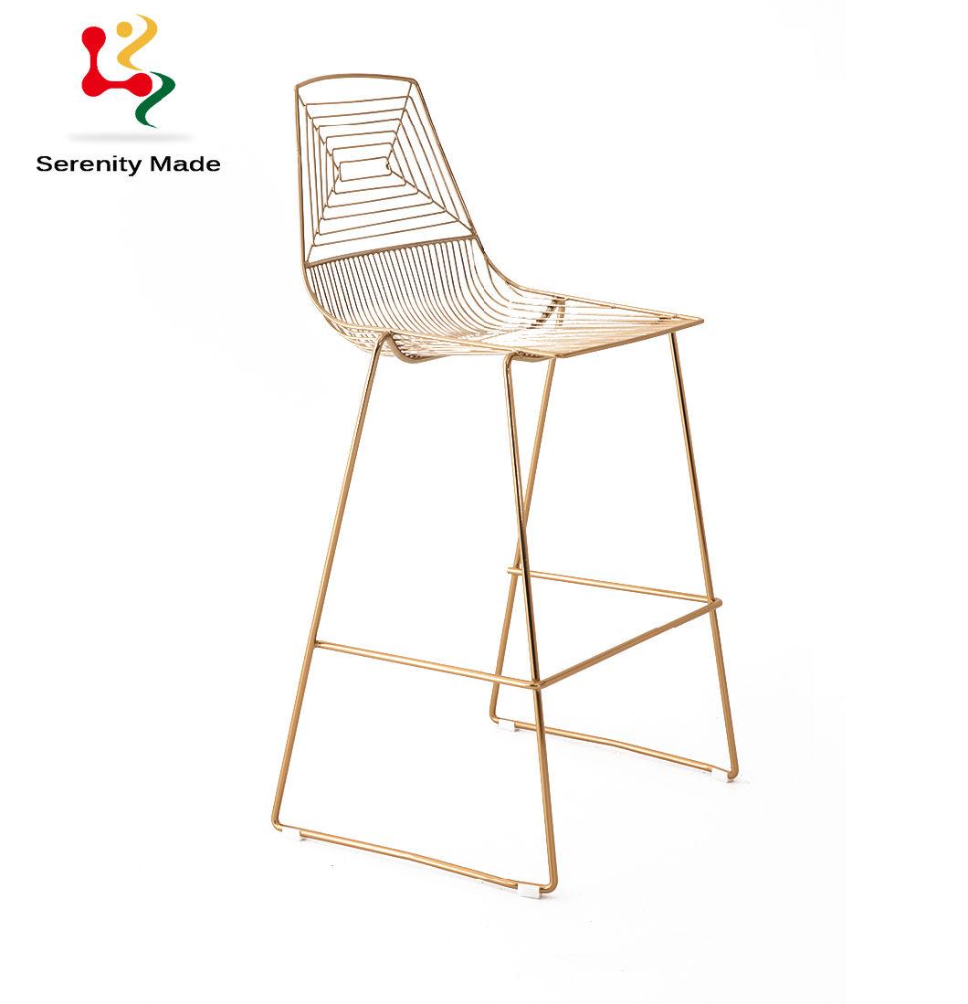 High Quality Stackable Outdoor Event Wedding Gold Metal Bar Stool