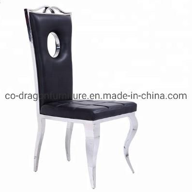 High Quality Wedding Furniture Metal Leather Stainless Steel Dining Chair