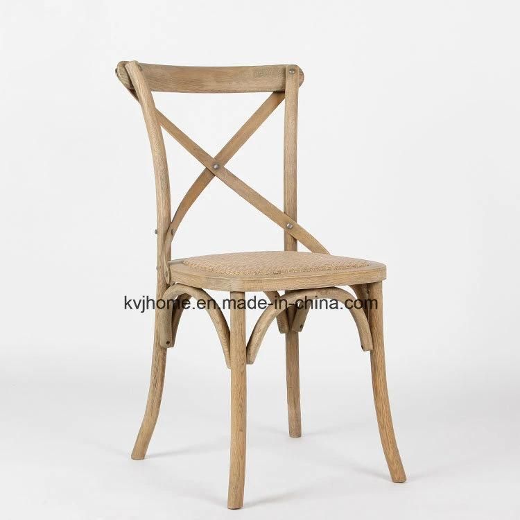 Rch-4001 Factory Price Antique X Cross Back Oak Wood Dining Chair (RCH-4001)