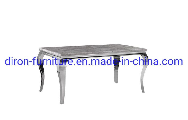 Modern Dining Room Set Marble Stainless Steel Dining Table Set