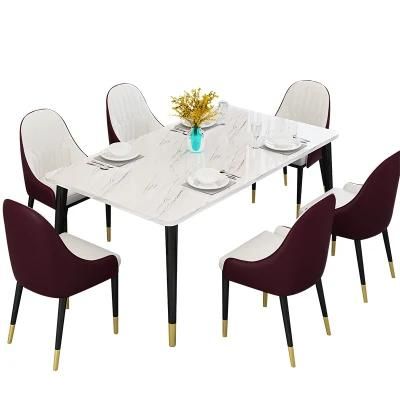 Factory Direct New Style Nordic Dining Tables and Chairs Combination Light Luxury Furniture Table