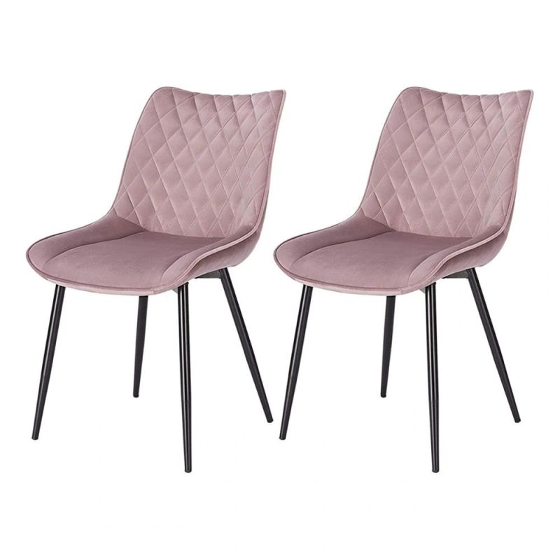 Wholesale Modern Chairs Living Room Chair Leisure Cheap Price Hot Sale Home Furniture Modern Gray Velvet Fabric Dining Chair with Metal Legs