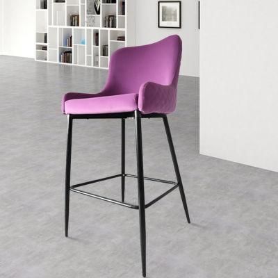 Wholesale Dining Room Furniture Home Office Modern Bar Seat Purple Velvet Dining Chair